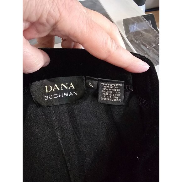 Dana Buchman Black Velvet Short-Sleeve Womens Top XL Polyester/Spandex - Picture 4 of 5